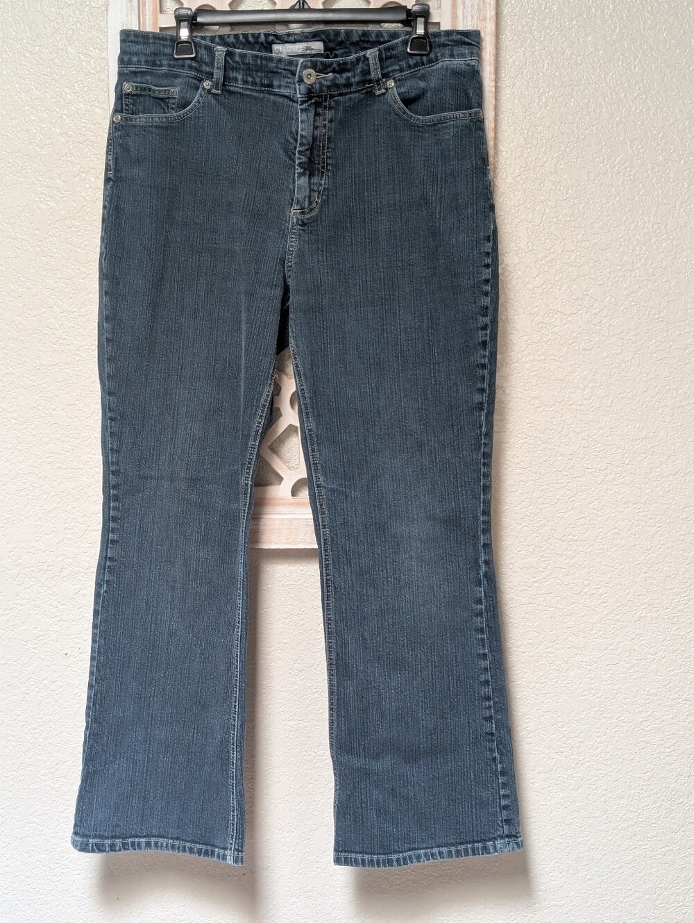 Chico's Platinum Charm Jean Stretch Bootcut Jeans Size 2.5 (14) Western Cowgirl